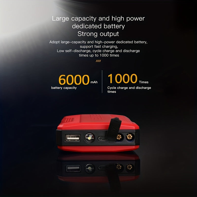 6000mAh Portable Emergency Car Jump Starter: Instant BOOST