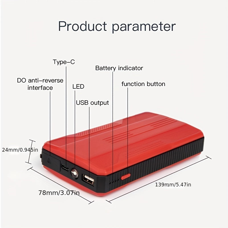 6000mAh Portable Emergency Car Jump Starter: Instant BOOST