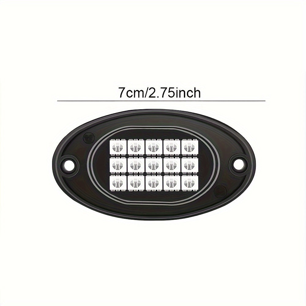 4/6/8/10 Pcs Rock LED Light IP68 Waterproof Remote Control Without Battery