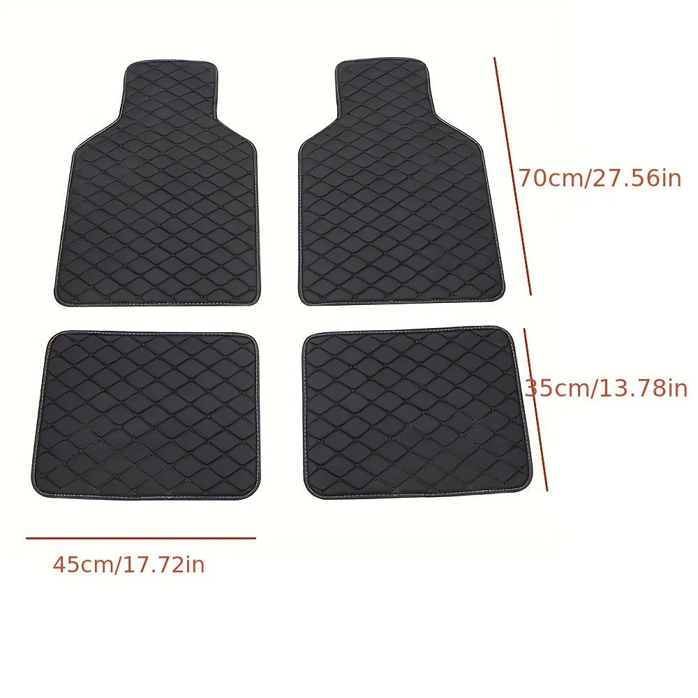 4 Universal Waterproof Leather Car Mats To Upgrade Your Car - Front And Rear Set