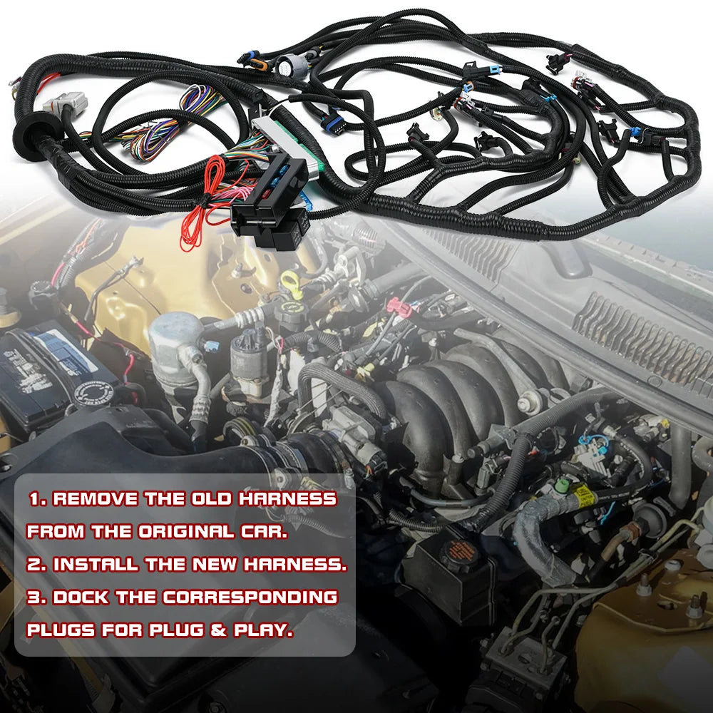 LS Swap Standalone Wiring Harness Stand Alone Harness For 97-04 LS1 DBW 4L60E Trans (Drive-By-Wire) LZ-FIC31