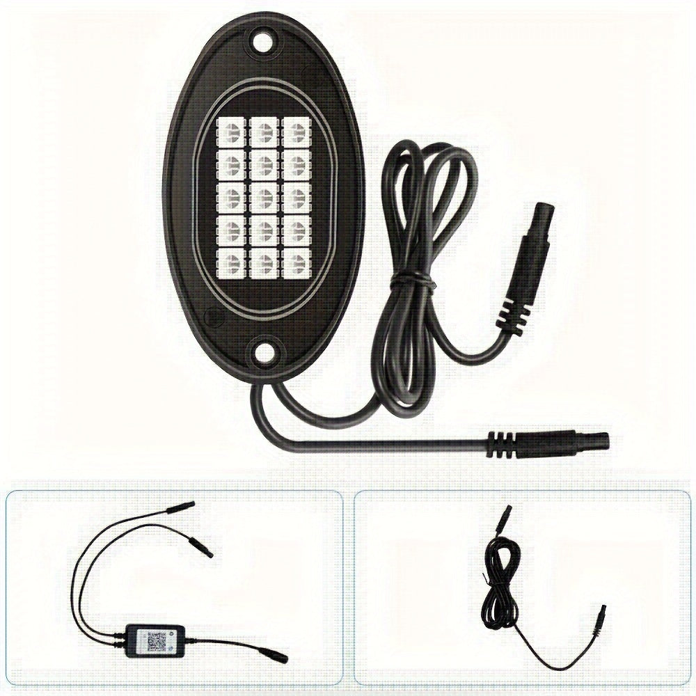 4/6/8/10 Pcs Rock LED Light IP68 Waterproof Remote Control Without Battery