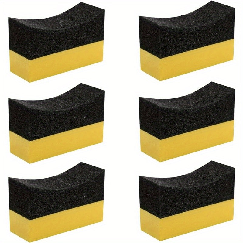 6pcs Tire Applicator Dressing Shine Sponge,