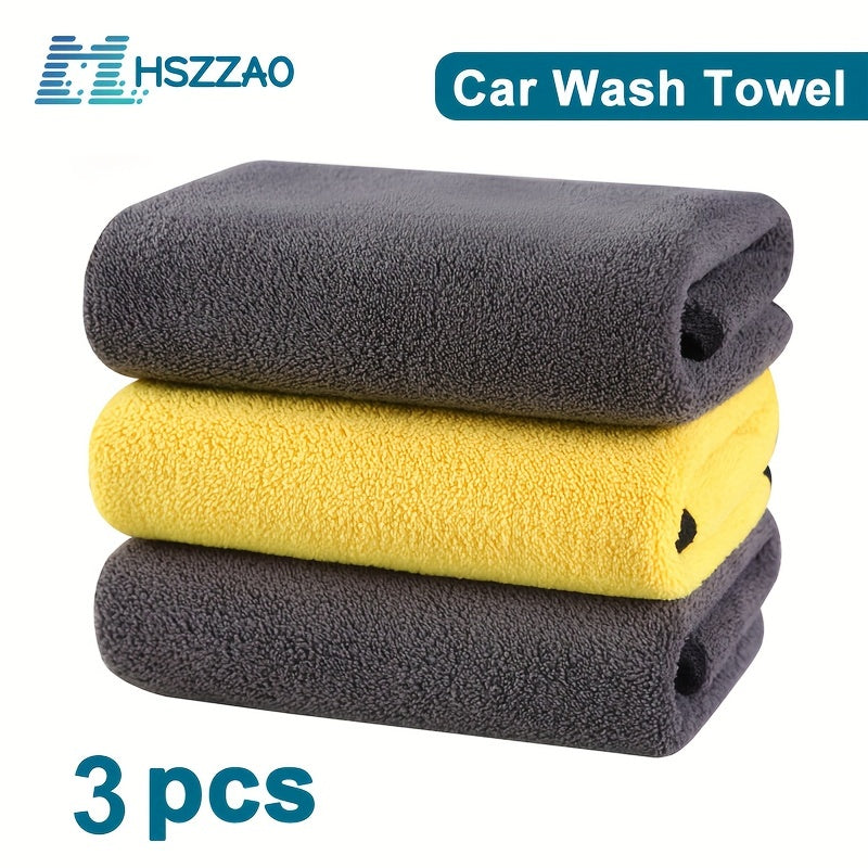 3pcs Car Detailing Microfiber Towel Car Wash Accessories Microfiber For The Car Interior Dry Cleaning Auto Detailing Towels Supplies